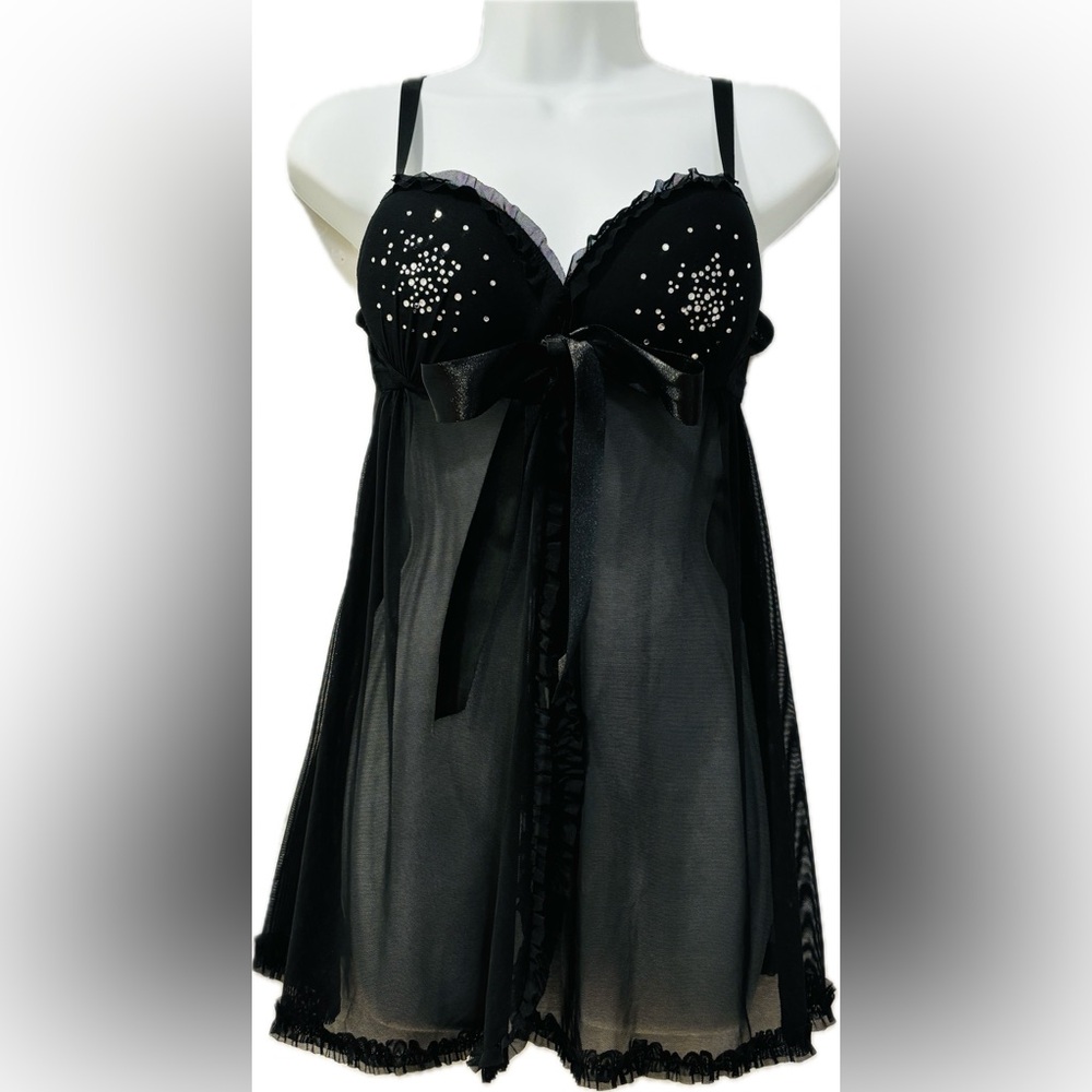 Elegant Black Sheer Babydoll Lingerie